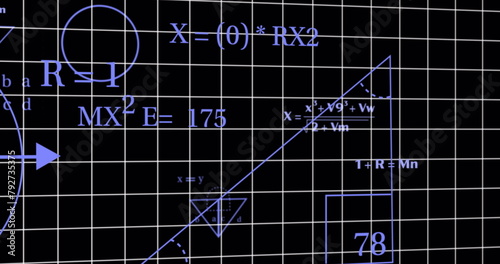 Image of mathematical equations over black background