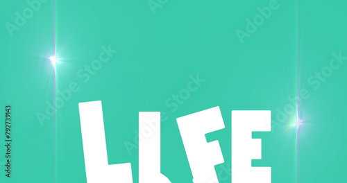 Digital image of spot of light against life text banner with copy space on blue background
