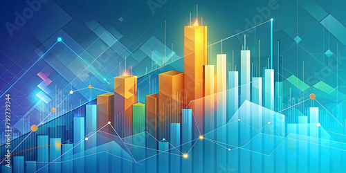 Abstract background from the financial industry, colorful and impressive illustration