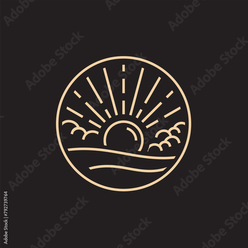 The sunset logo design is made in an illustrative style with an easily recognizable gold color. The island and sun logo is very suitable for various fields of tourism travel companies.