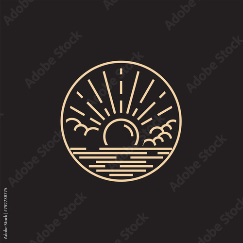 The sunset logo design is made in an illustrative style with an easily recognizable gold color. The island and sun logo is very suitable for various fields of tourism travel companies.