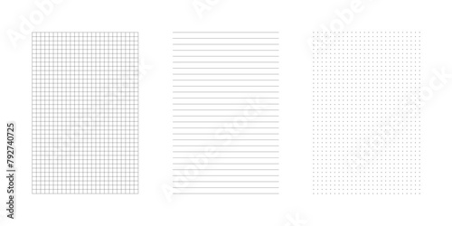 Set of grids graphic notebook sheet editable stroke. Vector