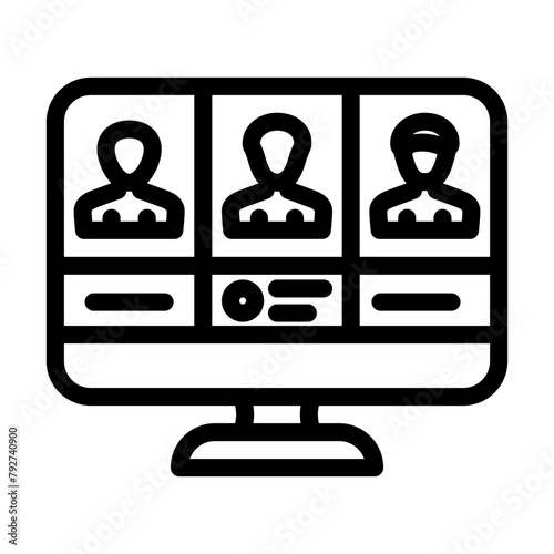attendee networking line icon vector. attendee networking sign. isolated contour symbol black illustration