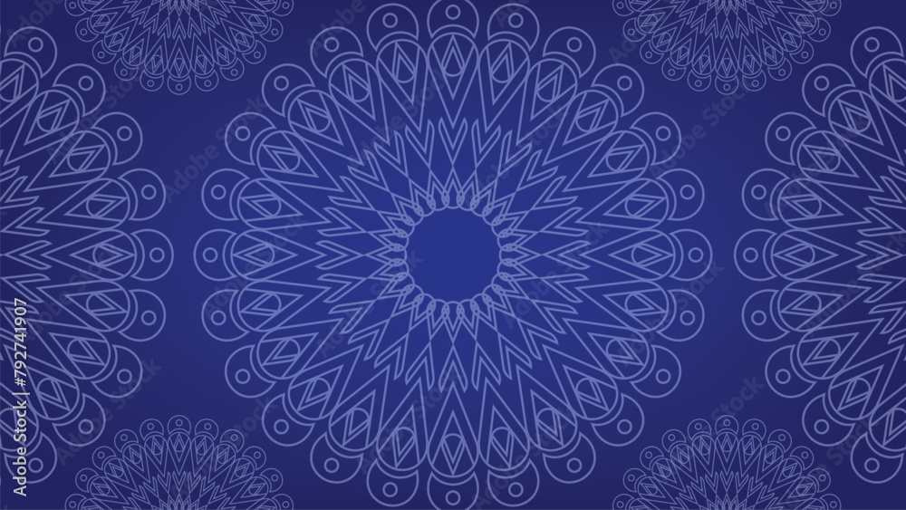 Modern elegant luxury blue mandala background