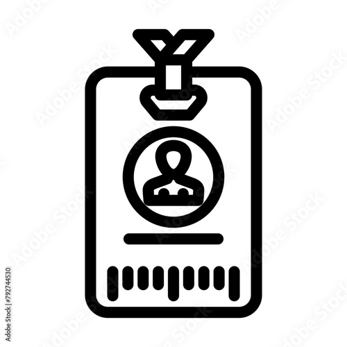 attendee badge line icon vector. attendee badge sign. isolated contour symbol black illustration