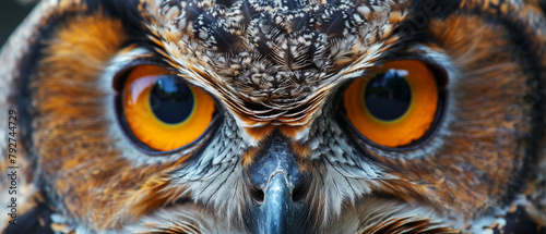 close up about owl eyes