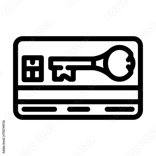 virtual keycard line icon vector. virtual keycard sign. isolated contour symbol black illustration