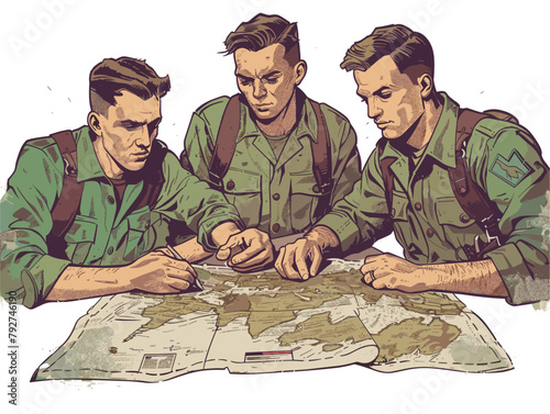 Animated Military Strategist Planning Troop Movements: A Digital Watercolor Depiction of the Art of War
