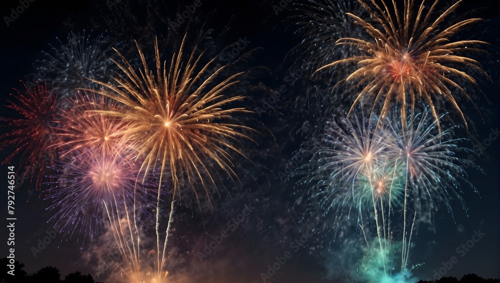Mesmerizing fireworks display, cut out Generative AI Mesmerizing fireworks display, cut out Generative AI