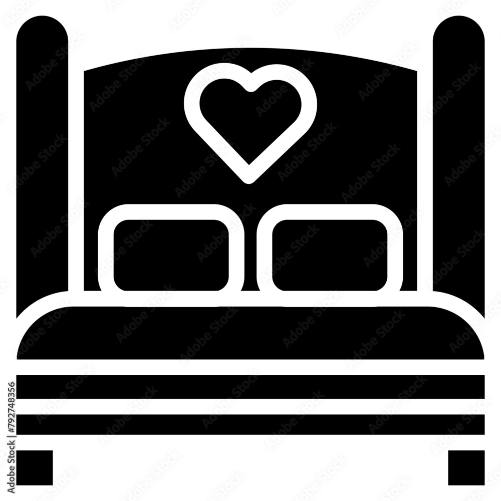 Double Bed Vector Icon Design Illustration