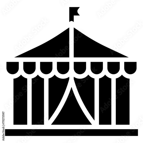 Circus Tent Vector Icon Design Illustration