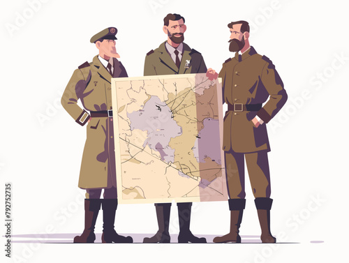 Animated Military Strategist Planning Troop Movements: A Digital Watercolor Depiction of the Art of War