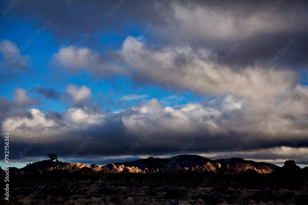 Dramatic and stormy desert landscape