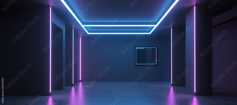 room with neon light 50