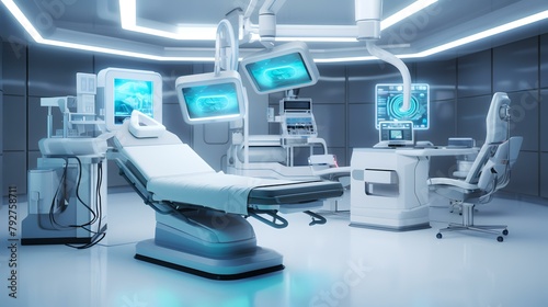 3D rendering of a x-ray machine in a modern hospital