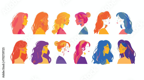 Set of Women with different personalities. Split Pers