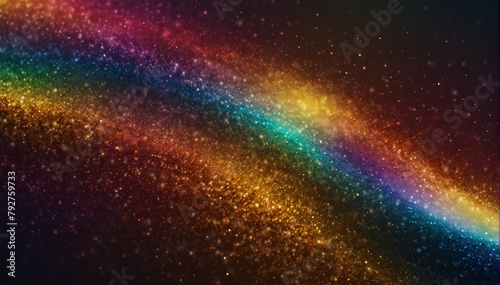 rainbow golden wave light bright glitter background from Generative AI © Arceli