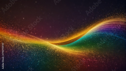rainbow golden wave light bright glitter background from Generative AI