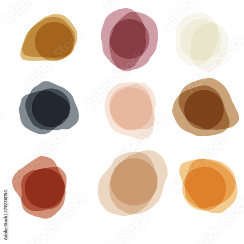 Fotografie Natural and simple hand drawn graphic design (vector set of shapes, spots, dots,