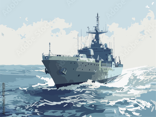 Military Cargo Ship Bound for Overseas Operations