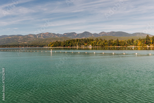 City Beach water with Whitefish Mountain Resort in the background
