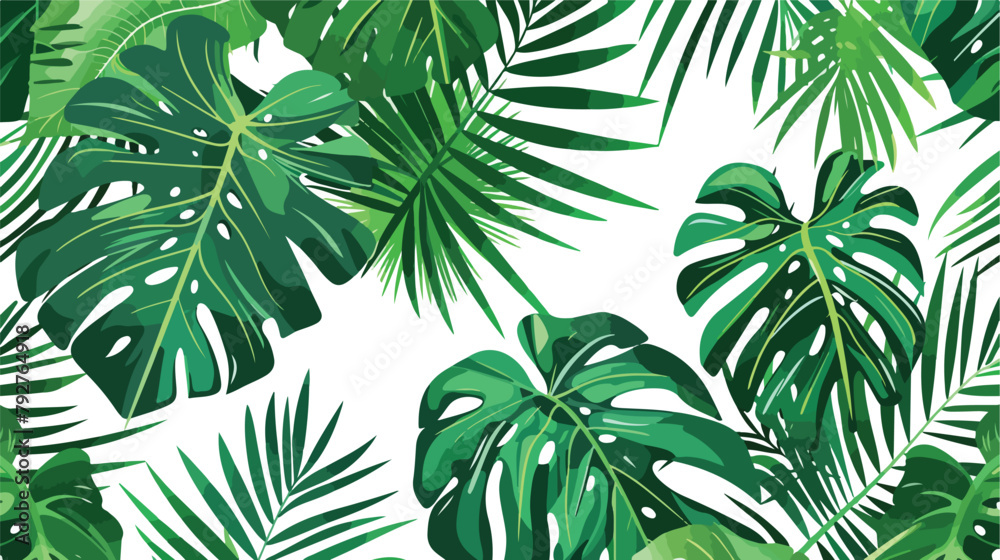 Tropical leaves. Abstract vector seamless pattern vector