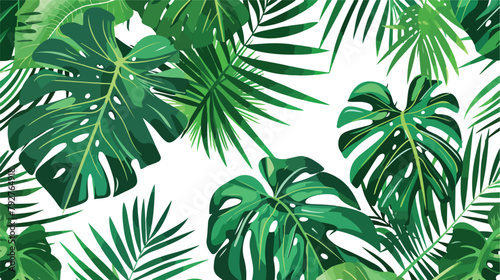 Tropical leaves. Abstract vector seamless pattern vector © Aliha