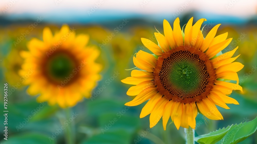 Fototapeta premium sunflowers in the field, field of sunflower