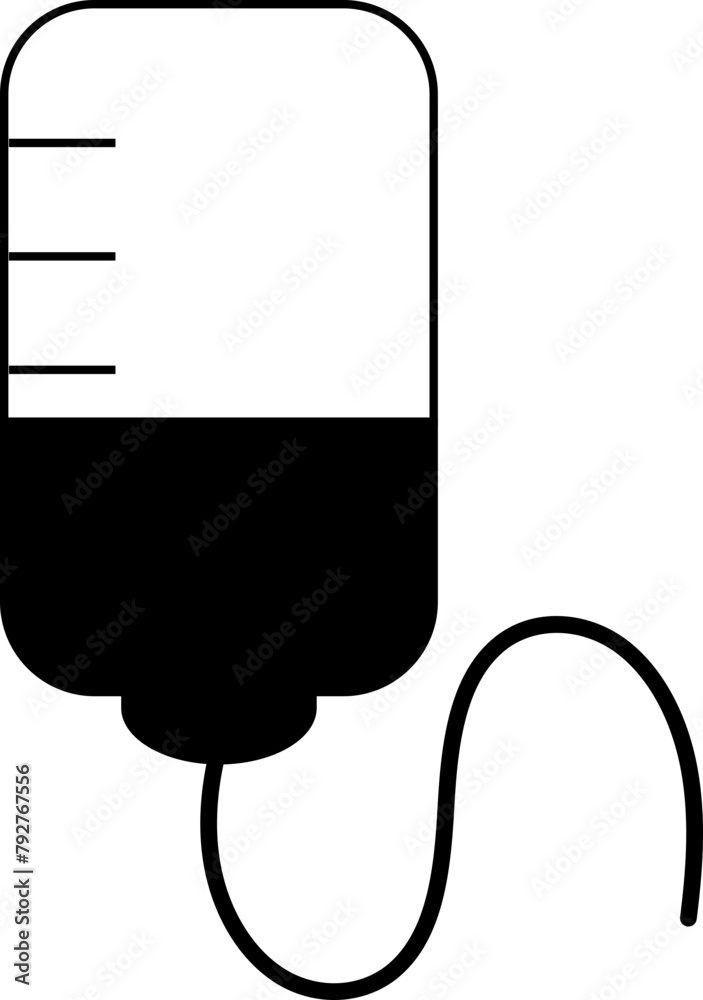 saline iv bag health medical vector outline saline iv bag health medical vector outline