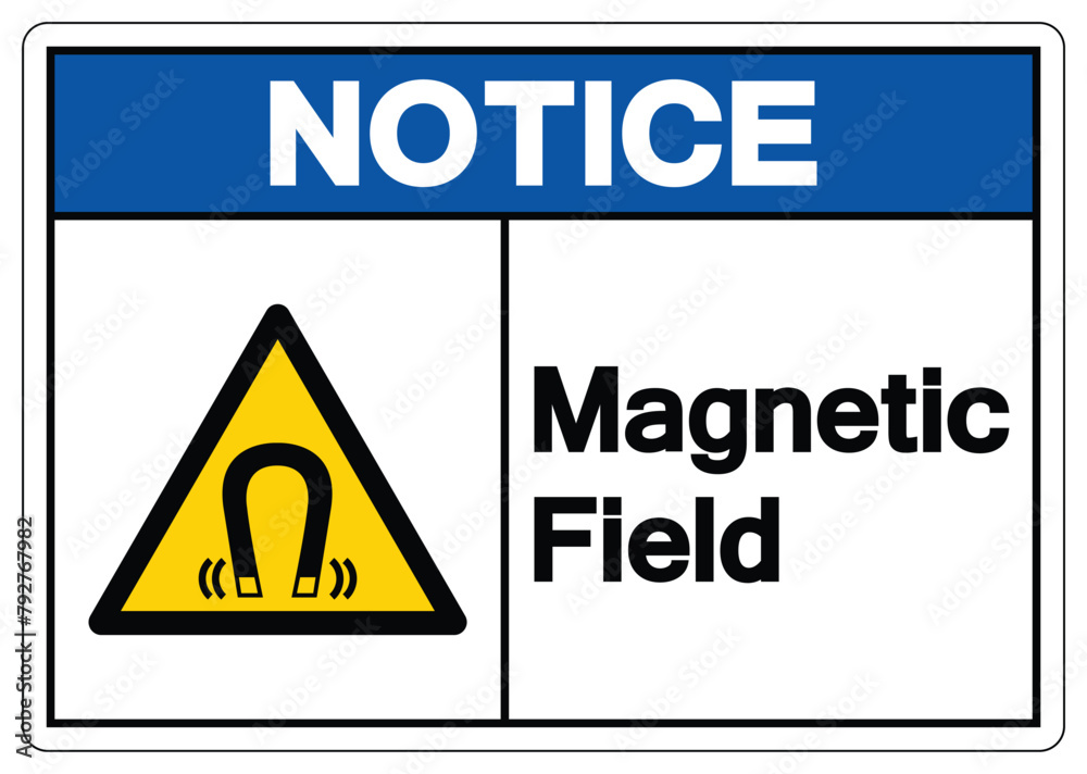 Notice Magnetic Field Symbol Sign, Vector Illustration, Isolate On White Background Label .EPS10 Notice Magnetic Field Symbol Sign, Vector Illustration, Isolate On White Background Label .EPS10