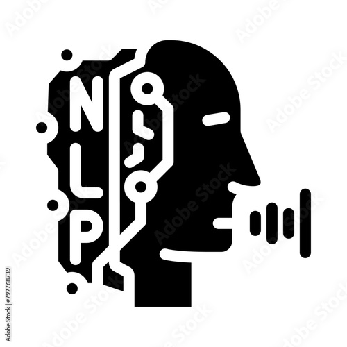 natural language processing nlp seo glyph icon vector. natural language processing nlp seo sign. isolated symbol illustration
