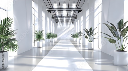 Sleek and modern corridor in an architectural building