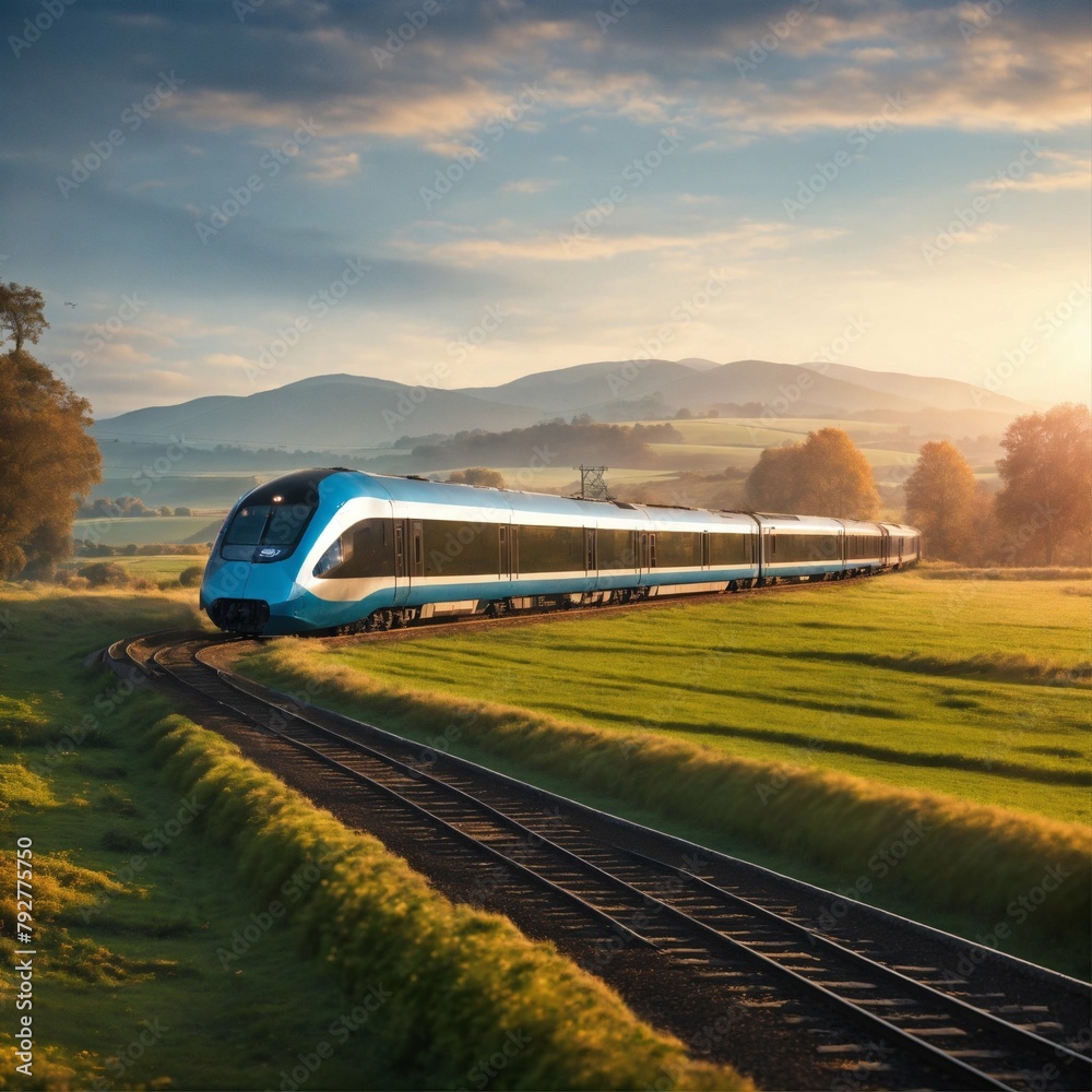 Fototapeta premium train on the highway