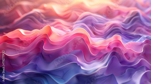 Extruded waves of color merge, crafting stunning 3D abstraction.  photo