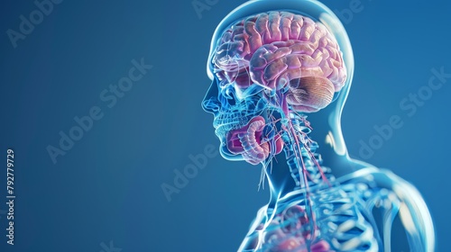 Anatomy of the female brain on x-ray photo
