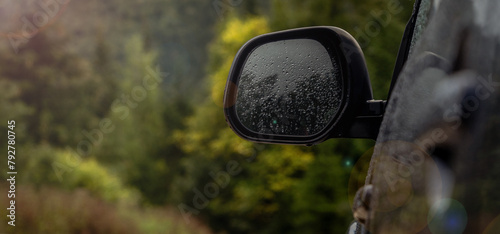 car for traveling with a mountain road