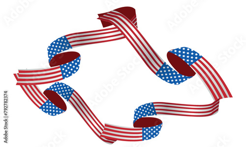 USA Independence Day banner template American flag balloons decor. 4th of July celebration poster template. Vector	