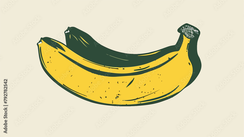 Banana simple sign. Vector. Yellow green solid icon white