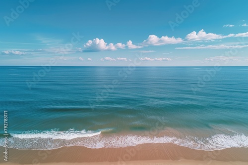 Aerial View Photography of Shore Beaches with Crystal Clear Water and Golden Sand in Spectacular Coastal Landscape © Web
