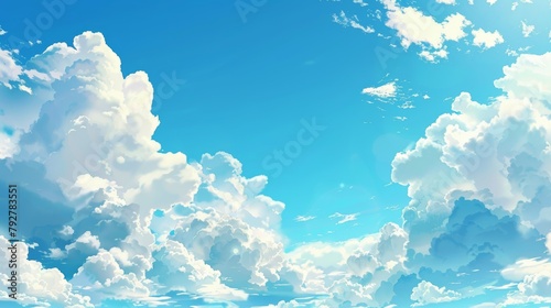 Various clouds in the clean sky in summer or spring day. Sunny and clear weather. photo
