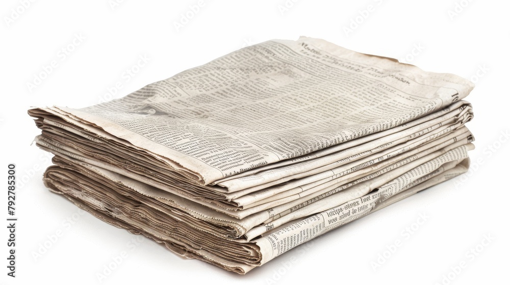 A daily newspaper isolated with a clipping path. A daily newspaper isolated with a clipping path.