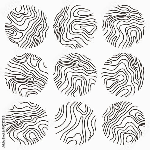 Topographic Line Map Vector Collection photo