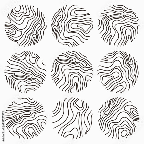 Topographic Line Map Vector Collection