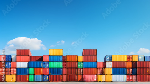 Container, logistics import and export and transportation industry background