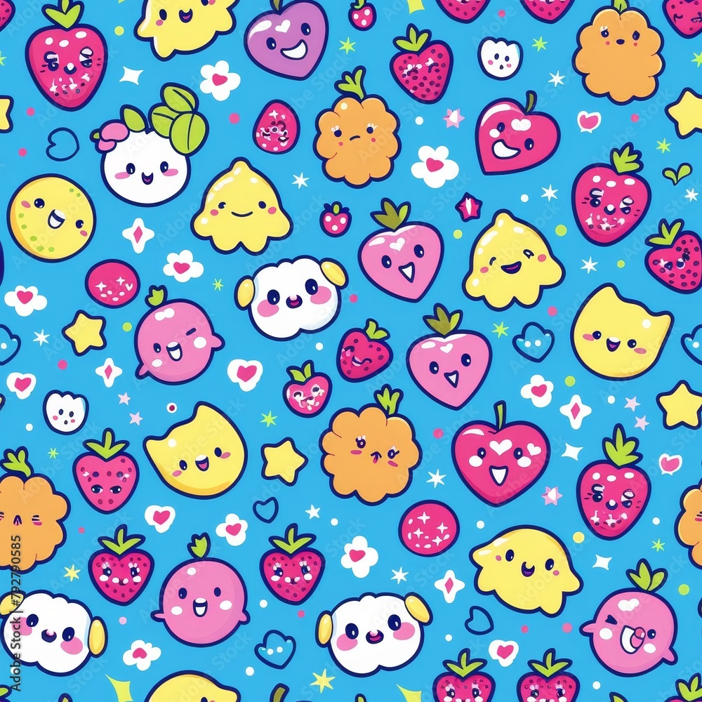 Chibi style graphic patterns Chibi style graphic patterns