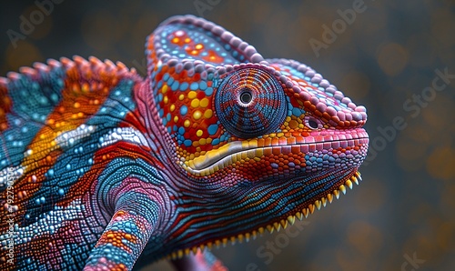 Trendy Shades on a Charismatic Chameleon on isolated background 