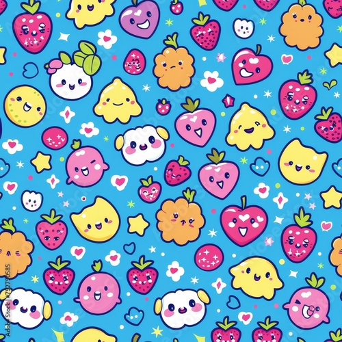 Chibi style graphic patterns