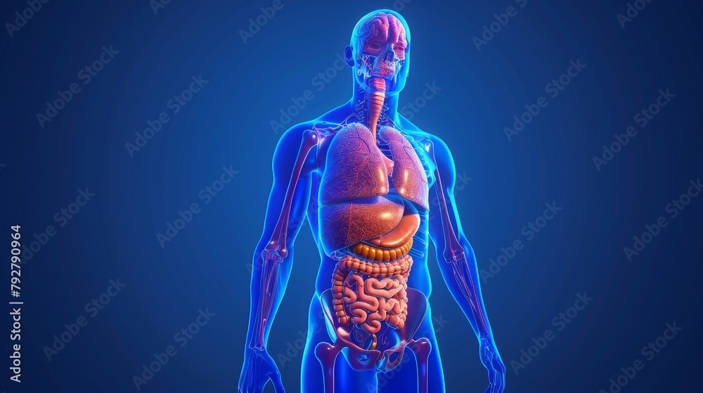 Organ Bio Biology teaching chart for human organ systems. Modern illustration ...