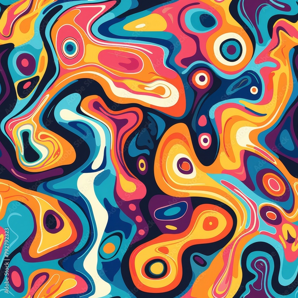 Psychedelic style graphic patterns