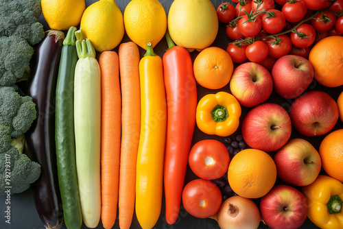 vegetables on a grey background